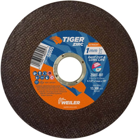 Disco de corte tipo 1, diámetro de 4-1/2 pulg, espesor 1mm , barreno 7/8 pulg
