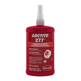 Fijador de Tornilleria LOCTITE® 277 de Resistencia Alta, Color Rojo, en presentación de 250 ml