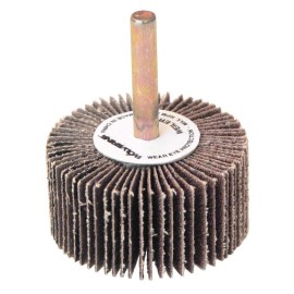 Rueda flap con vástago de Óxido de aluminio, diam.2 pulg, espesor 1 pulg, barreno de 1/4 pulg, grano 120