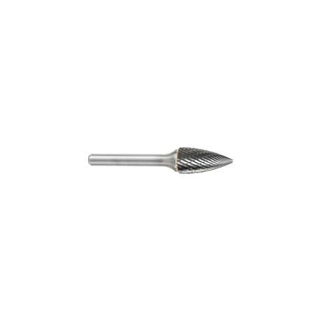 Lima Rotativa SG-43M, diam. de 3 mm X 10 mm de longitud,  X 3 mm de diam. de zanco y 38 mm de largo total, corte , Sin recubrim