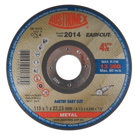 Disco de corte,  tipo  41, medidas 4 1/2 Pulg X 0.040 pulg X 7/8 Pulg