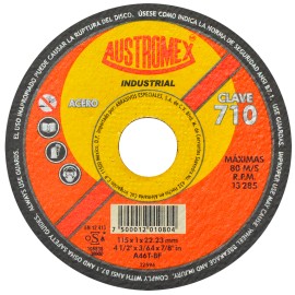 Disco de corte,  tipo  41, medidas 4-1/2 pulg X 3/64 pulg X 7/8 pulg