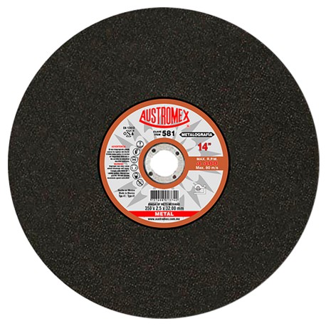 Disco de corte,  tipo  41, medidas 14 pulg X 3/32 pulg X 1-1/4 pulg