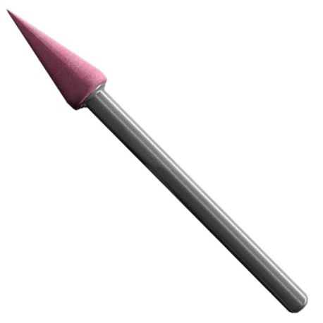 Punta Montada tipo B-53 de Óxido de Aluminio, diam. 1/4 Pulg, largo de la punta 5/8 pulg, vástago de 1/8 Pulg