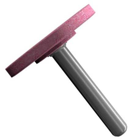 Punta Montada tipo W-235 de Óxido de Aluminio, diam. 1-1/2 pulg, largo de la punta 1/4 pulg, vástago de 1/4 pulg