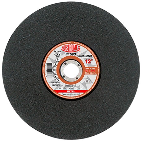 Disco de corte,  tipo  41, medidas 12 pulg X 3/32 pulg X 1 pulg