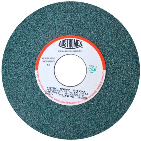 Rueda abrasiva para rectificado de tipo 1, 6 pulg X 1 pulg X 1-1/4 pulg de grano 46
