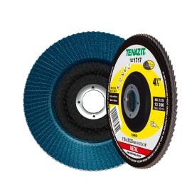 Disco Laminado de Zirconio, Diam. 4-1/2pulg, barreno 7/8 pulg, grano 60, respaldo Fibra de Vidrio