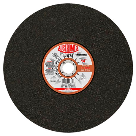 Disco de corte,  tipo  41, medidas 14 pulg X 3/32 pulg X 1-1/4 pulg
