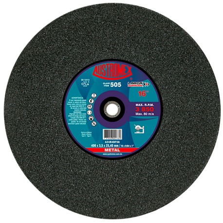 Disco de corte,  tipo  41, medidas 16 pulg X 9/64 pulg X 1 pulg