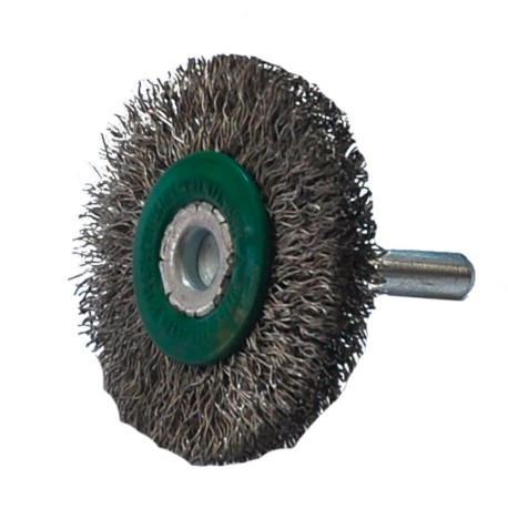 Cepillo circular con vástago de 2 pulg X 1/4 pulg, cerda de Alambre ondulado, calibre 0.012 pulg