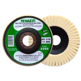 Disco laminado de Felpa, diam. 4 1/2 pulg, espesor 3/16 pulg, barreno 7/8 pulg