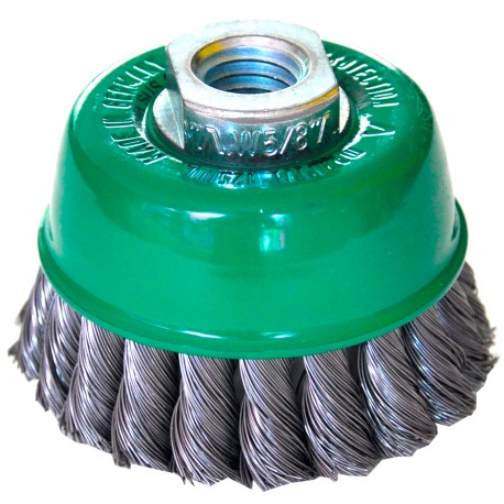 Cepillo de Copa, 3 pulg X , Multi-rosca (5/8” -11H o M14-2), calibre 0.014 pulg