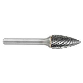 Lima Rotativa SG-1M, diam. de 6 mm X 12.7 mm de longitud,  X 6 mm de diam. de zanco y 163 mm de largo total, corte , Sin recubr