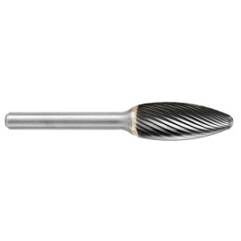 Lima Rotativa SH-2M, diam. de 8 mm X 19 mm de longitud,  X 6 mm de diam. de zanco y 169 mm de largo total, corte , Sin recubrim