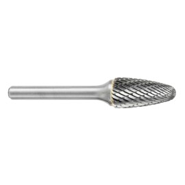 Lima Rotativa SF-1M, diam. de 6 mm X 12.7 mm de longitud,  X 6 mm de diam. de zanco y 163 mm de largo total, corte , Sin recubr