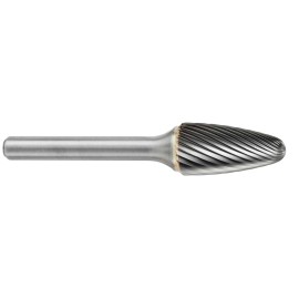 Lima Rotativa SF-1M, diam. de 6 mm X 12.7 mm de longitud,  X 6 mm de diam. de zanco y 163 mm de largo total, corte , Sin recubr