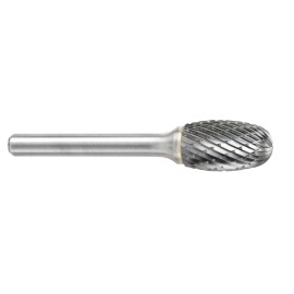 Lima Rotativa SE-3M, diam. de 9.6 mm X 16 mm de longitud,  X 6 mm de diam. de zanco y 166 mm de largo total, corte , Sin recubr