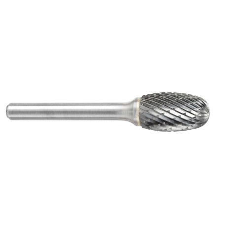 Lima Rotativa SE-3M, diam. de 9.6 mm X 16 mm de longitud,  X 6 mm de diam. de zanco y 166 mm de largo total, corte , Sin recubr