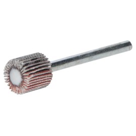 Rueda flap con vástago de Óxido de Aluminio, 3/8 pulg X 3/8 pulg X 1/8 pulg de grano 320
