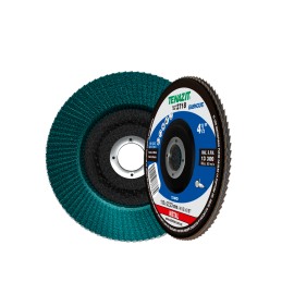 Disco Laminado de Zirconio, Diam. 4-1/2pulg, barreno 7/8 pulg, grano 80, respaldo Fibra de Vidrio
