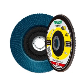 Disco Laminado de Zirconio, Diam. 4-1/2pulg, barreno 7/8 pulg, grano 80, respaldo Fibra de Vidrio