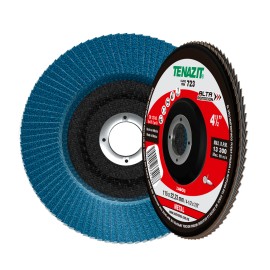 Disco Laminado de Zirconio, Diam. 4-1/2pulg, barreno 7/8 pulg, grano 80, respaldo Fibra de Vidrio