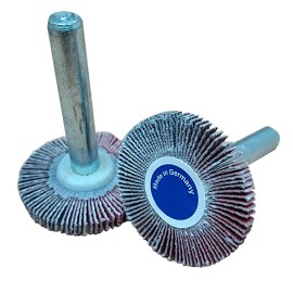 Rueda flap con vástago de Óxido de Aluminio, 1-3/16 pulg X 3/8 pulg X 1/4 pulg de grano 80