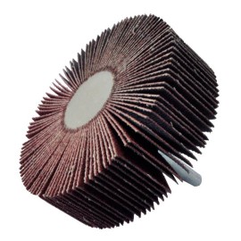 Rueda flap con vástago de Óxido de Aluminio, 3 pulg X 1 pulg  X 1/4 pulg de grano 80