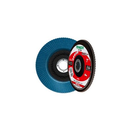 Disco Laminado de Zirconio, Diam. 7 pulg, barreno 7/8 pulg, grano 80, respaldo Fibra de Vidrio